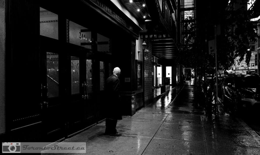 B&amp;W street photography Ed Mirvish Theatre Leica Q2