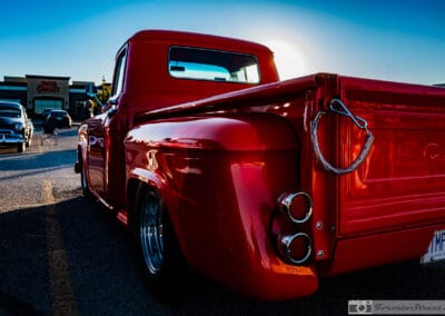 Side profile of the lowered pickup over deep-dish polished wheels, north of Toronto, Leica Q3