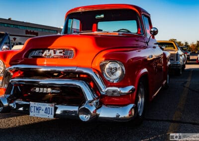 Evening sun running along the chrome of the 1957 GMC pickup, Leica Q3